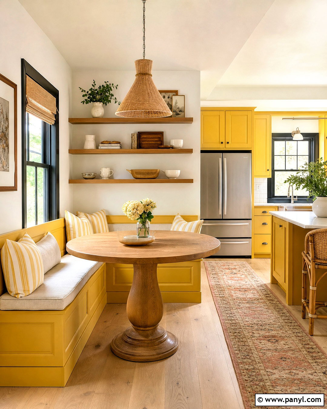 Yellow Kitchen Dining Nook - 20 yellow kitchen ideas
