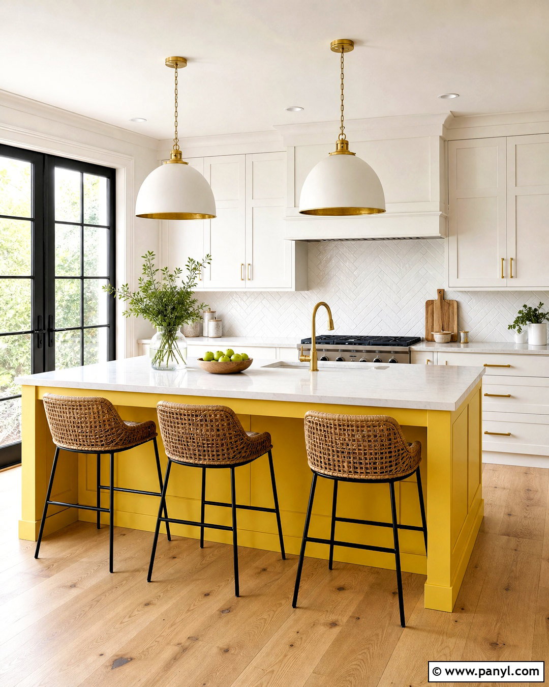 Yellow Kitchen Island - 20 yellow kitchen decor ideas