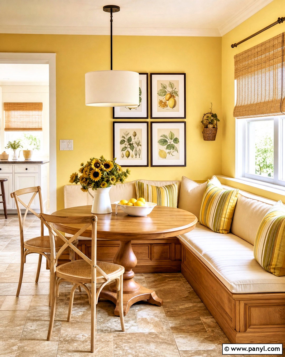 Yellow Kitchen Nook - 20 yellow room aesthetic ideas