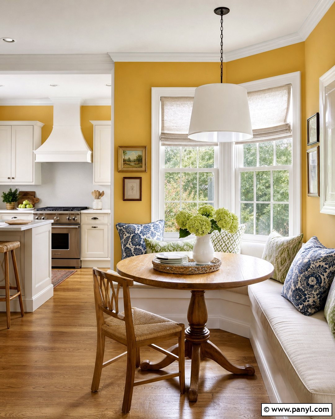 Yellow Kitchen Walls With A Breakfast Nook - 30 Yellow Wall Kitchen Ideas