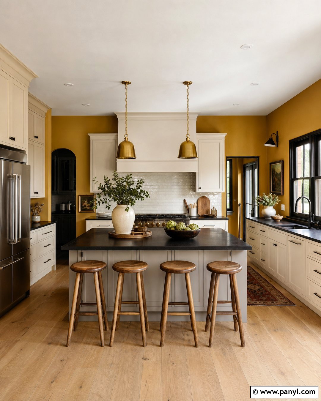 Yellow Kitchen Walls With Black Countertops - 45 Yellow Kitchen Walls