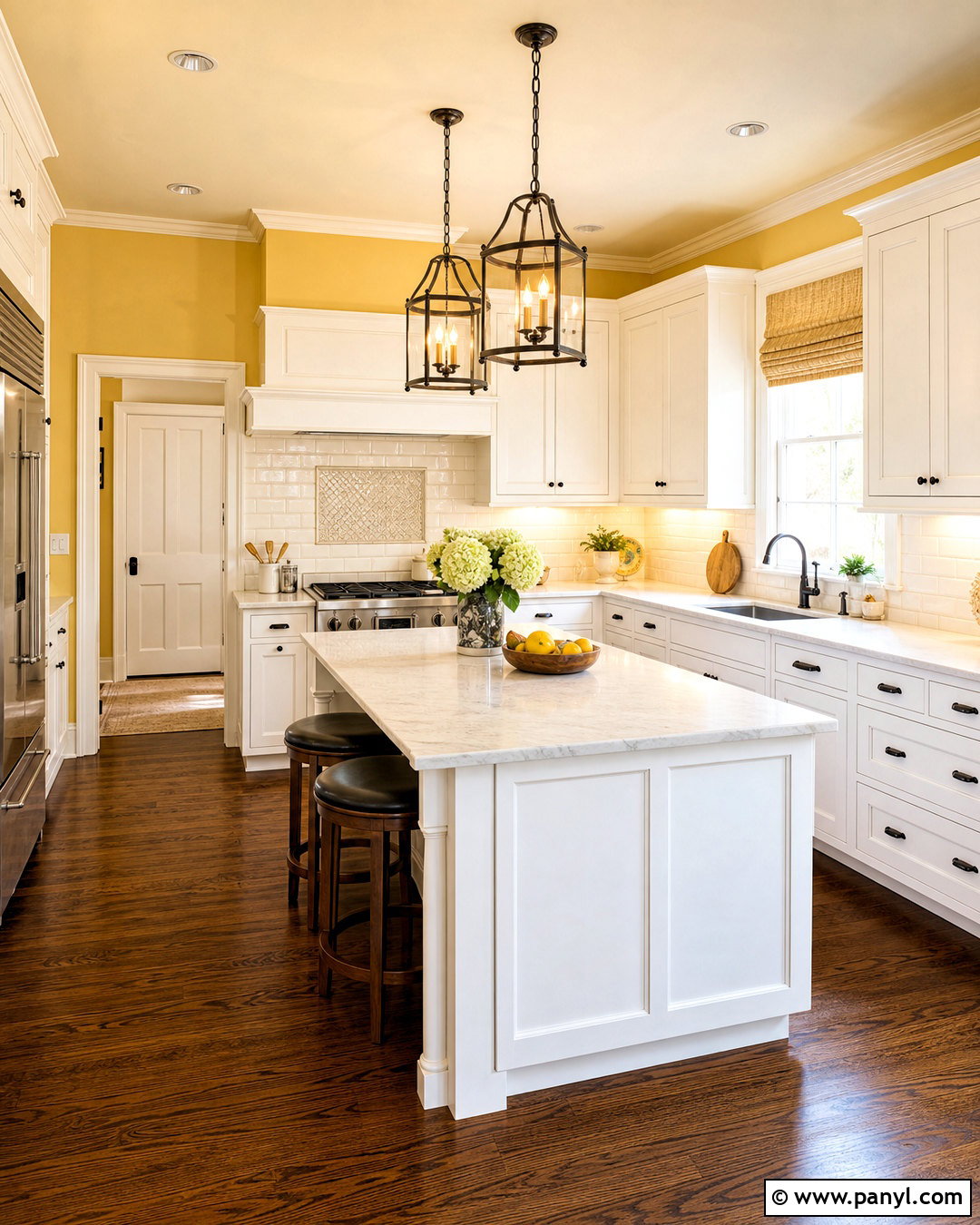 Yellow Kitchen Walls With Dark Wood Floors - 20 yellow kitchen walls with white cabinets
