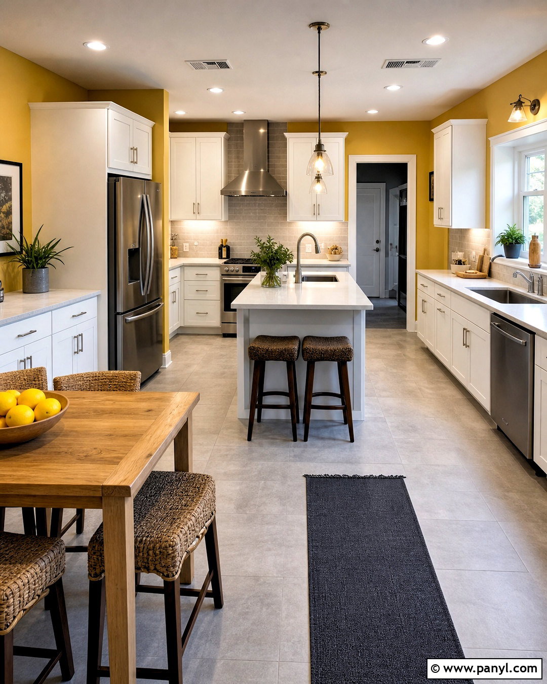 Yellow Kitchen Walls With Gray Floors - 20 yellow kitchen walls with white cabinets