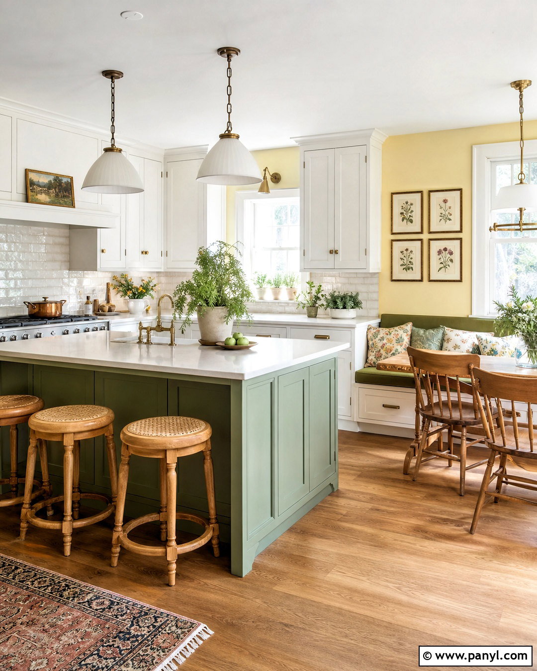Yellow Kitchen Walls With Green Accents - 20 yellow kitchen walls with white cabinets