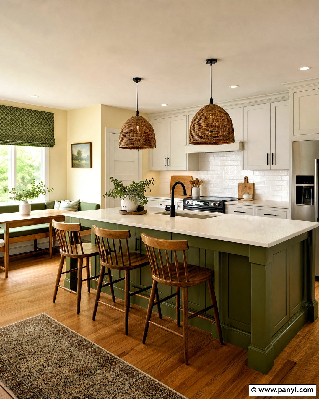 Yellow Kitchen Walls With Green Island - 20 green and yellow kitchen ideas