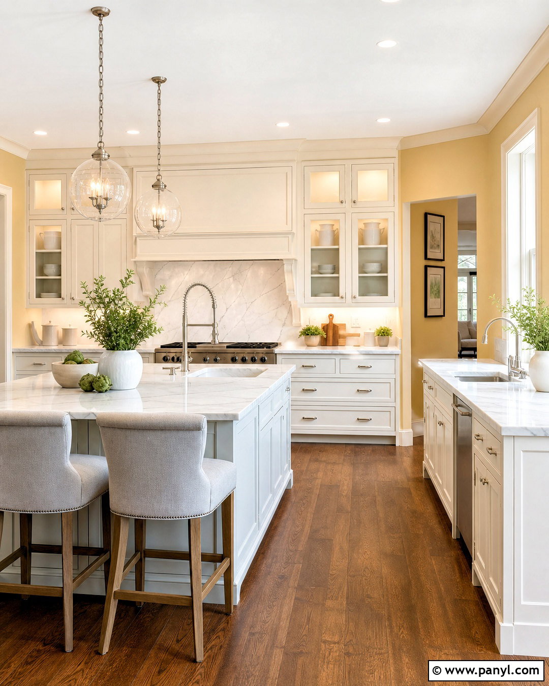 Yellow Kitchen Walls With Marble Countertops - 20 yellow kitchen walls with white cabinets