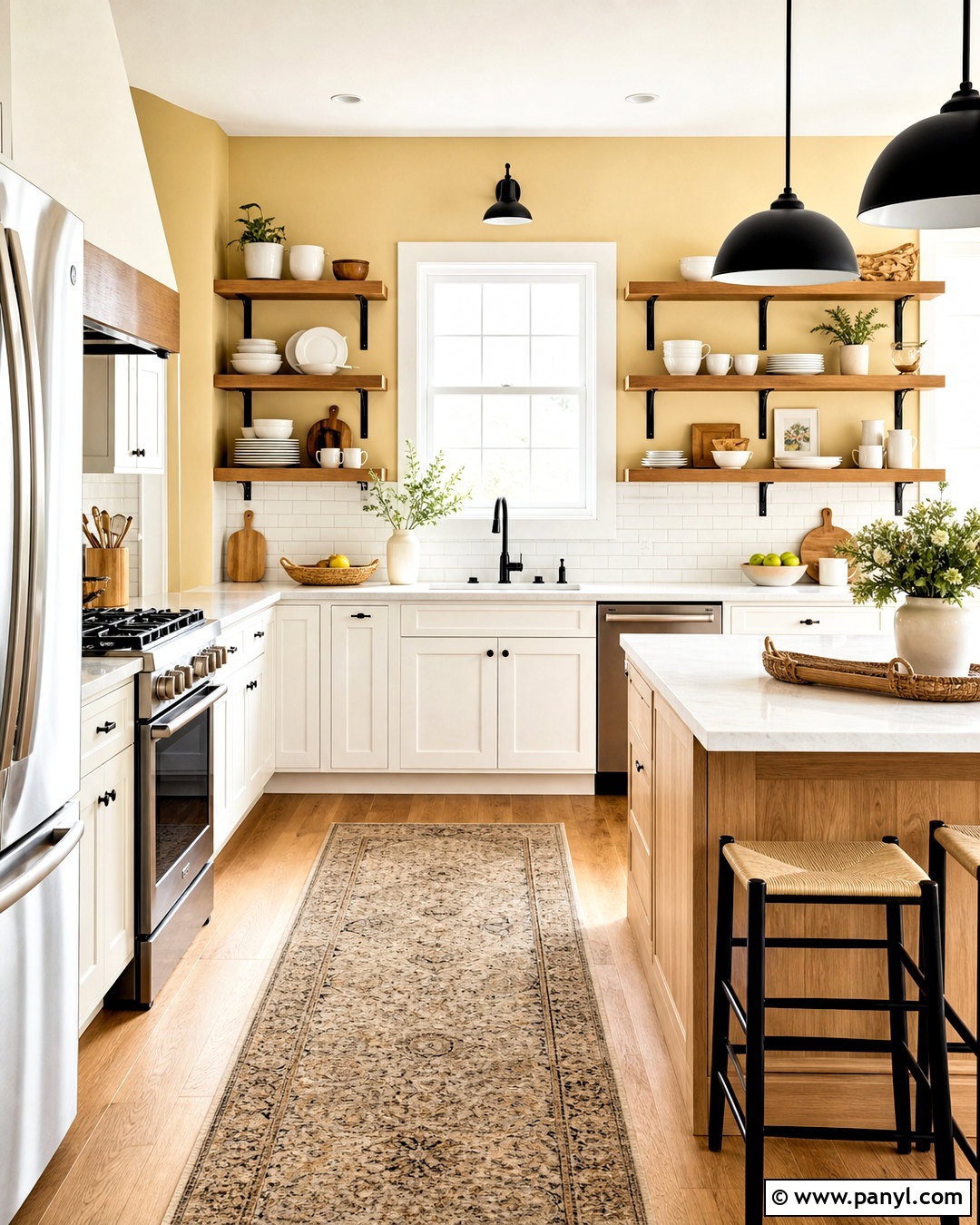 Yellow Kitchen Walls With Open Shelves - 20 yellow kitchen walls with white cabinets