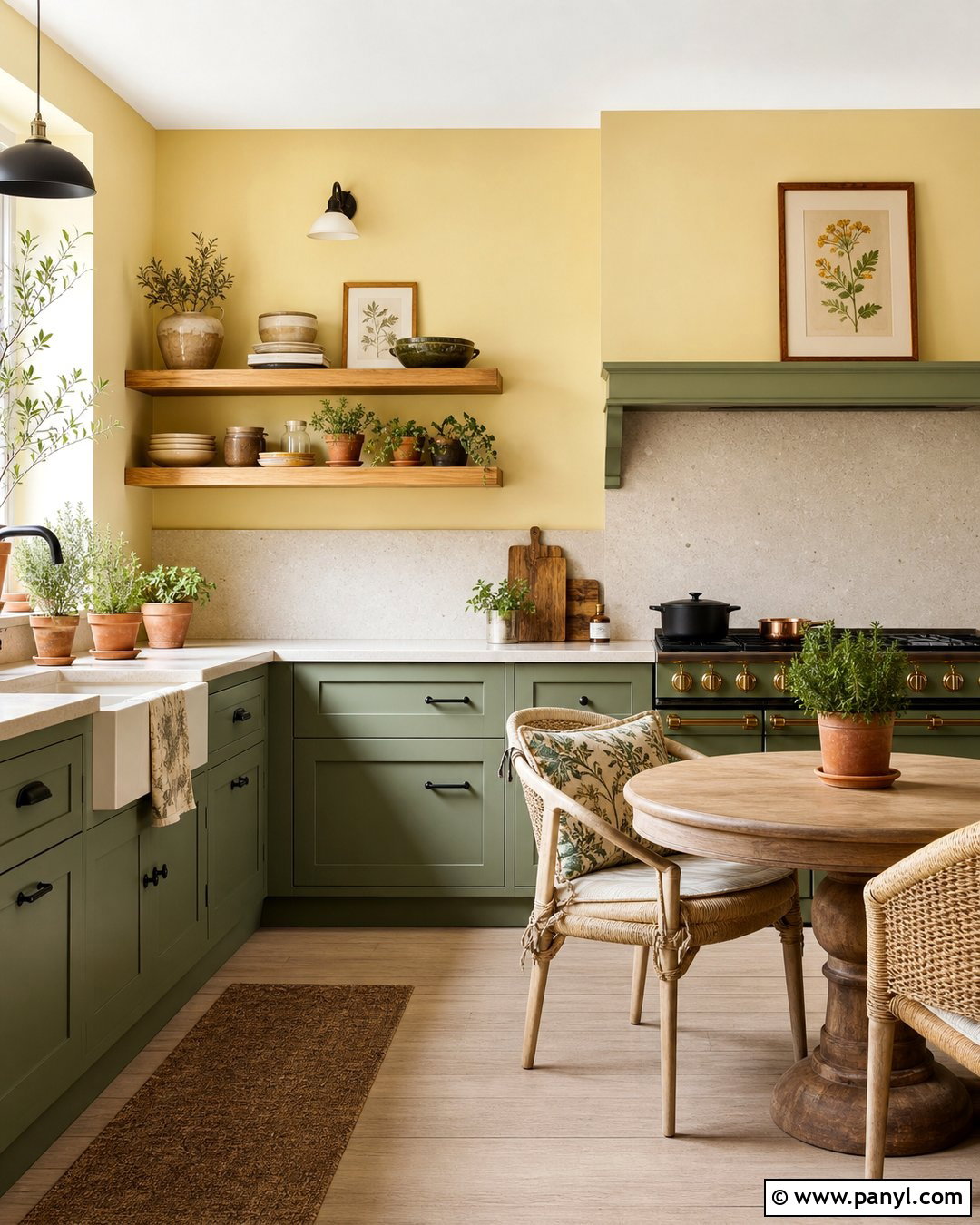 Yellow Kitchen Walls With Sage Green Cabinets - 30 Kitchen Yellow Walls