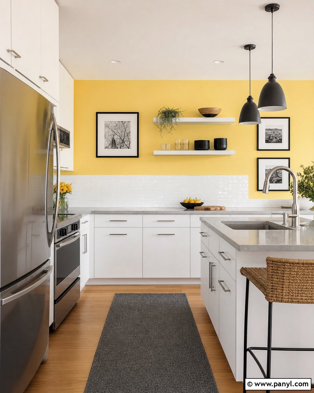 Yellow Kitchen Walls With Stainless Steel Appliances - 30 Kitchen Yellow Walls