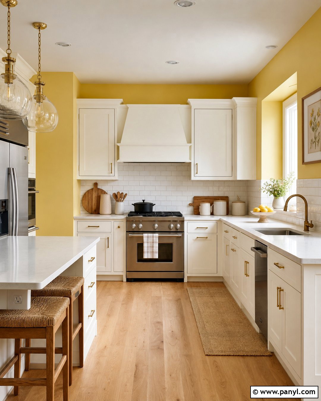 Yellow Kitchen Walls With Subway Tile - 45 Yellow Kitchen Walls