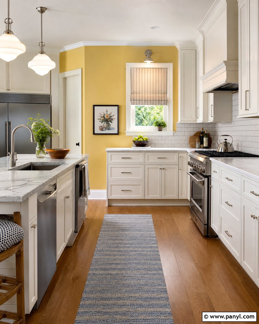 Yellow Kitchen Walls With White Subway Tile - 30 Kitchen Yellow Walls