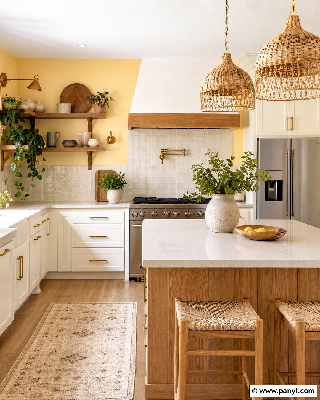 Yellow Kitchen Walls With Wood Accents - 20 yellow kitchen walls with white cabinets