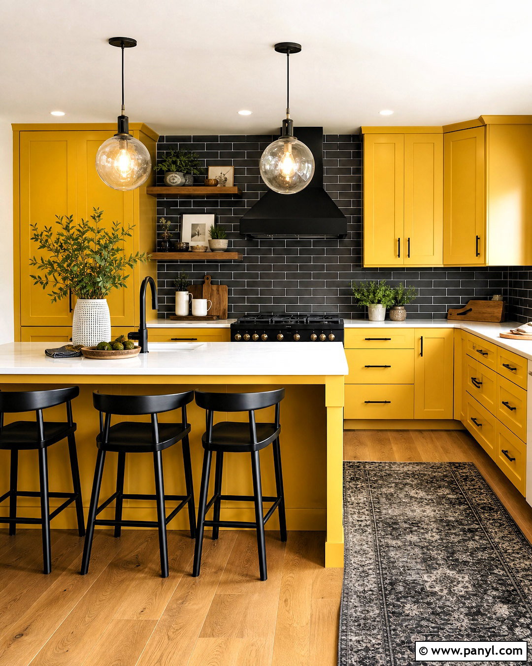 Yellow Kitchen With Black Accents - 20 yellow for kitchen ideas