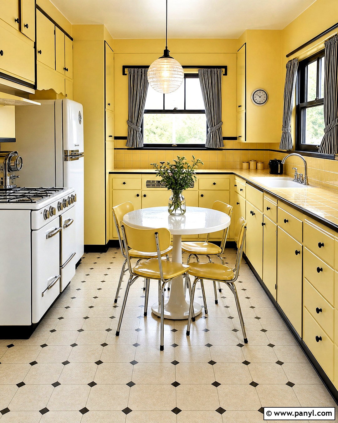 Yellow Kitchen With Black Trim - 20 vintage yellow kitchen ideas
