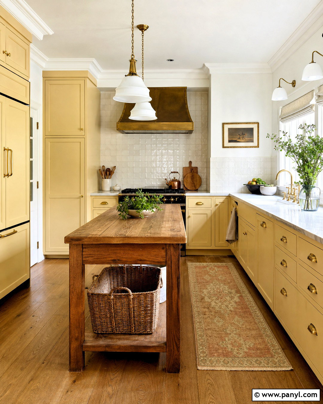 Yellow Kitchen With Brass Hardware - 20 yellow for kitchen ideas