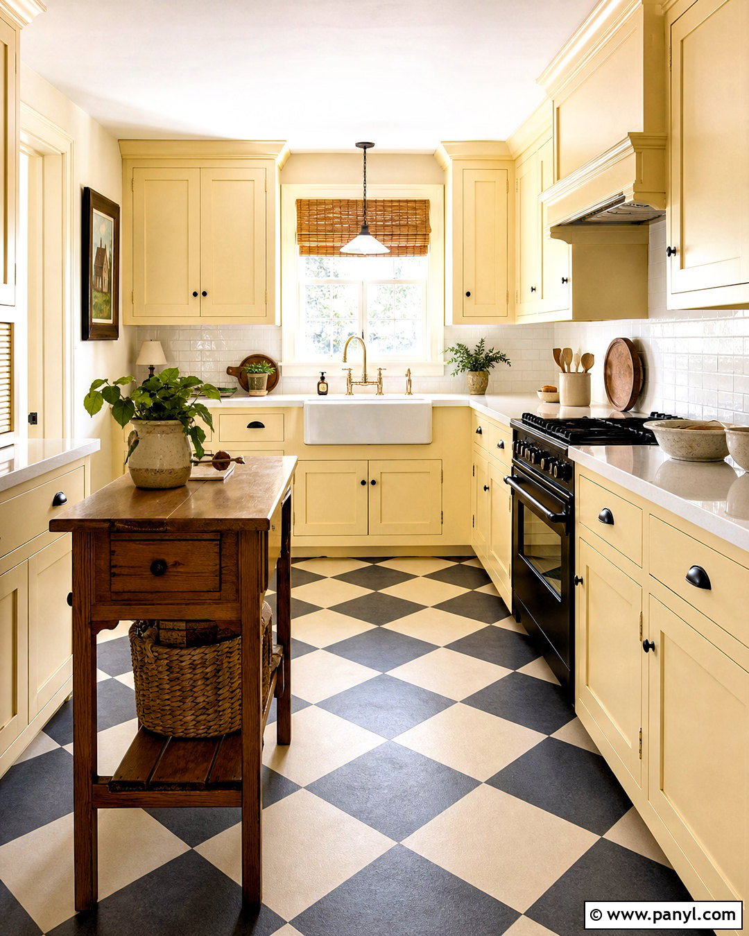 Yellow Kitchen With Checkerboard Floor - 20 yellow for kitchen ideas