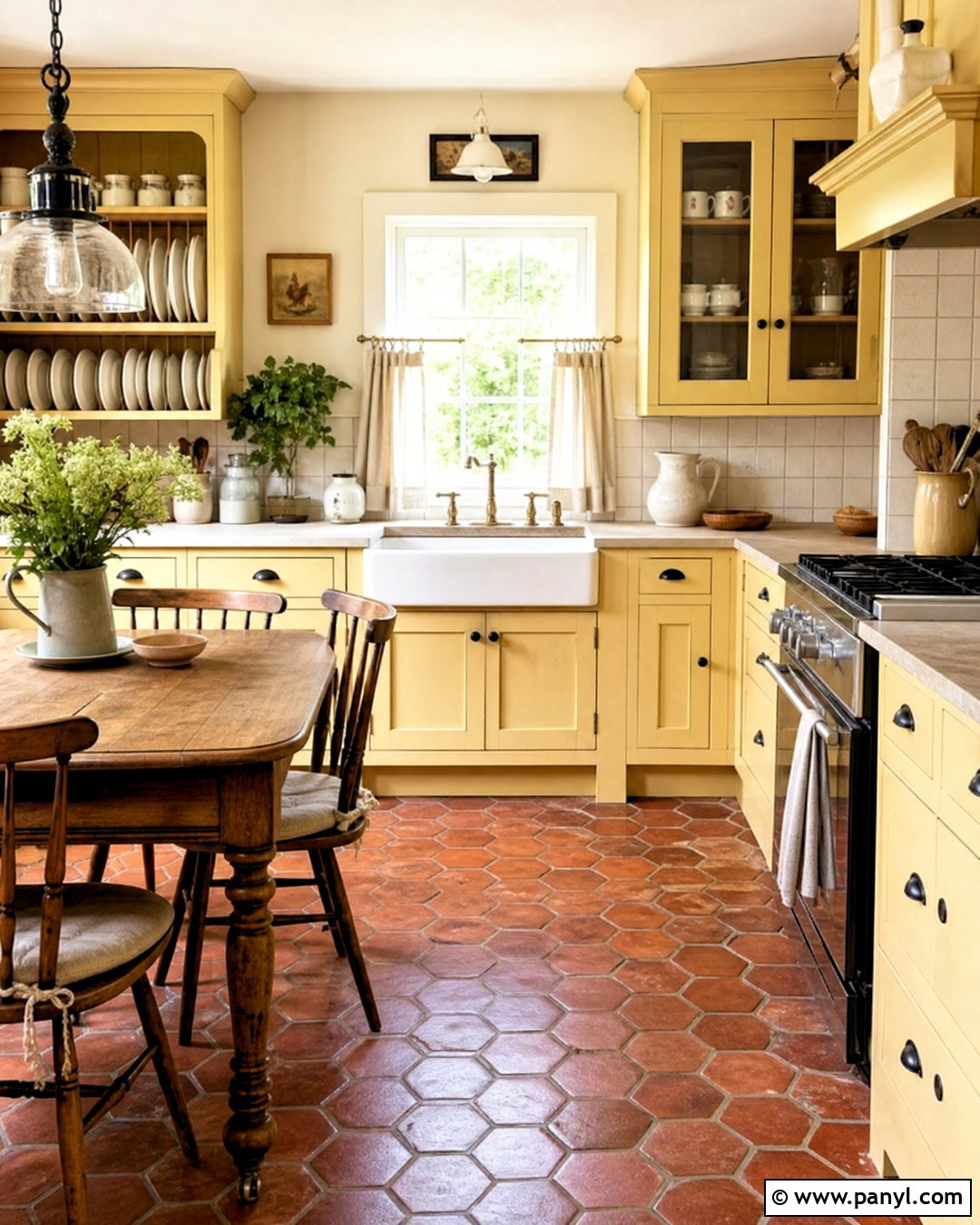 Yellow Kitchen With Terra Cotta Tile Floor - 20 kitchen with terra cotta tile floor ideas