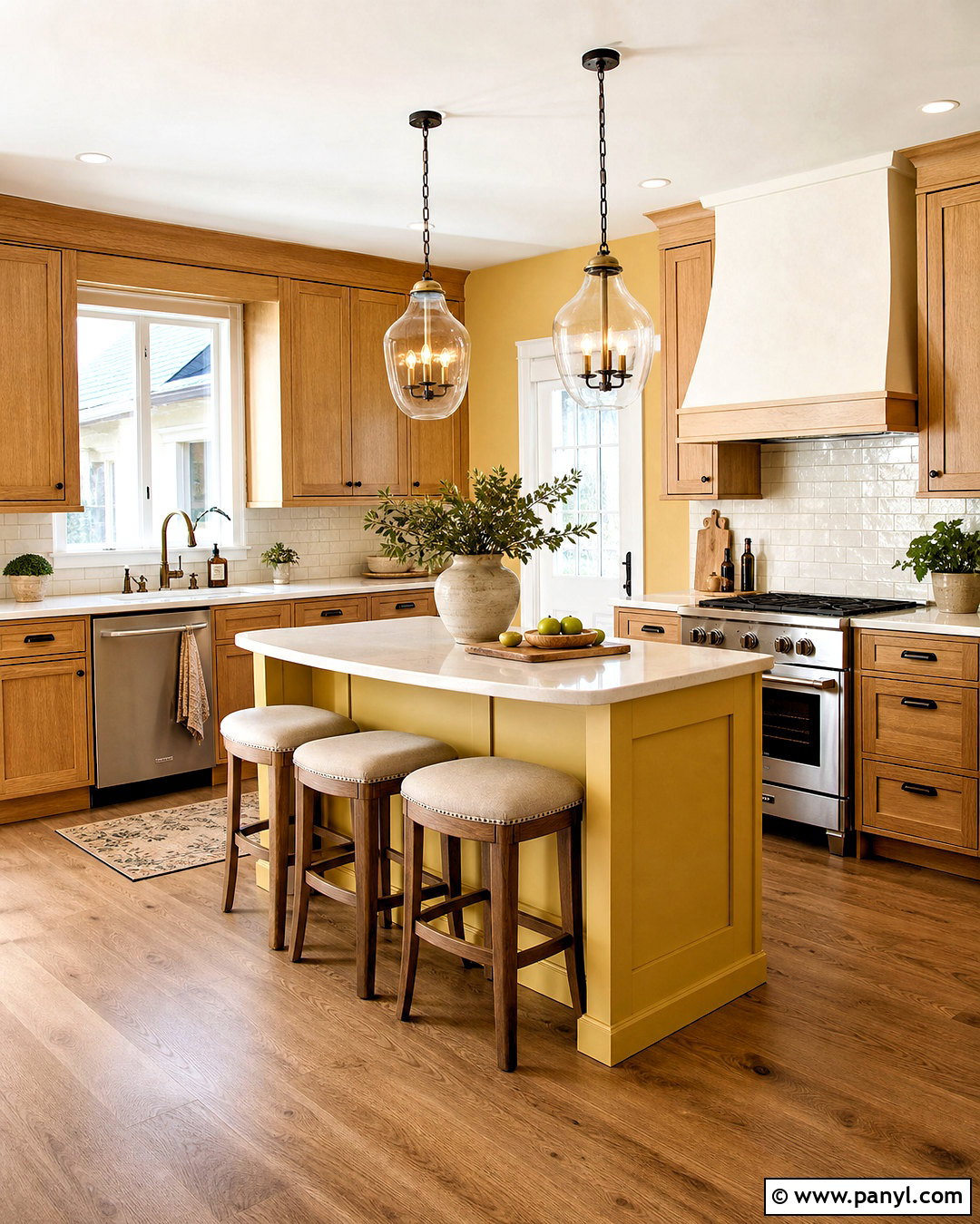 Yellow Kitchen With Wood Cabinets - 20 yellow kitchen ideas