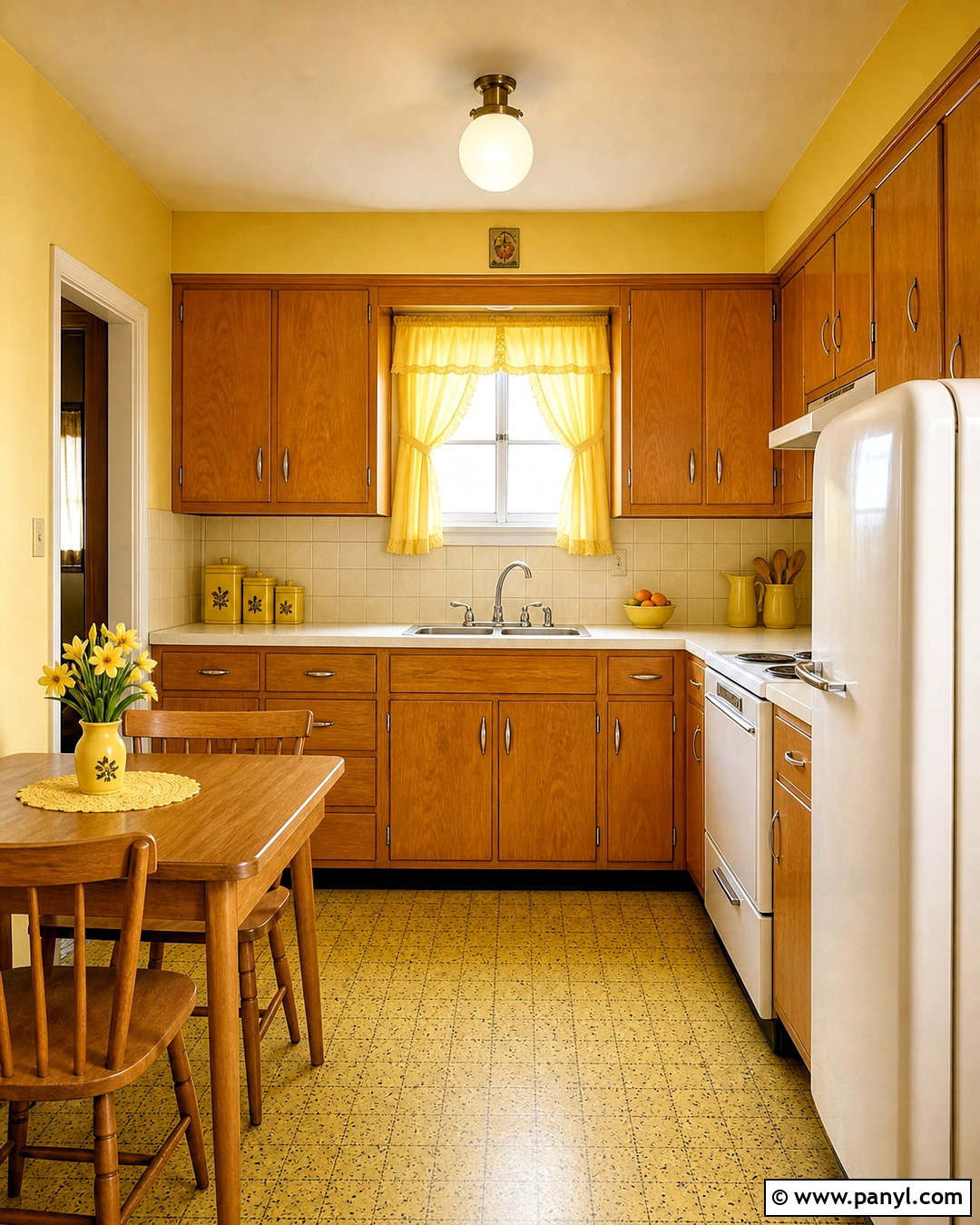 Yellow Kitchen With Wood Cabinets - 20 vintage yellow kitchen ideas