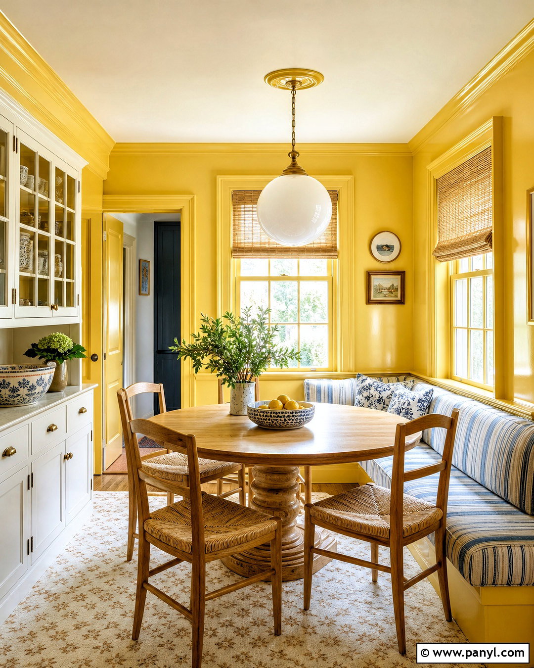 Yellow Lacquered Breakfast Room Walls - 20 lacquered walls