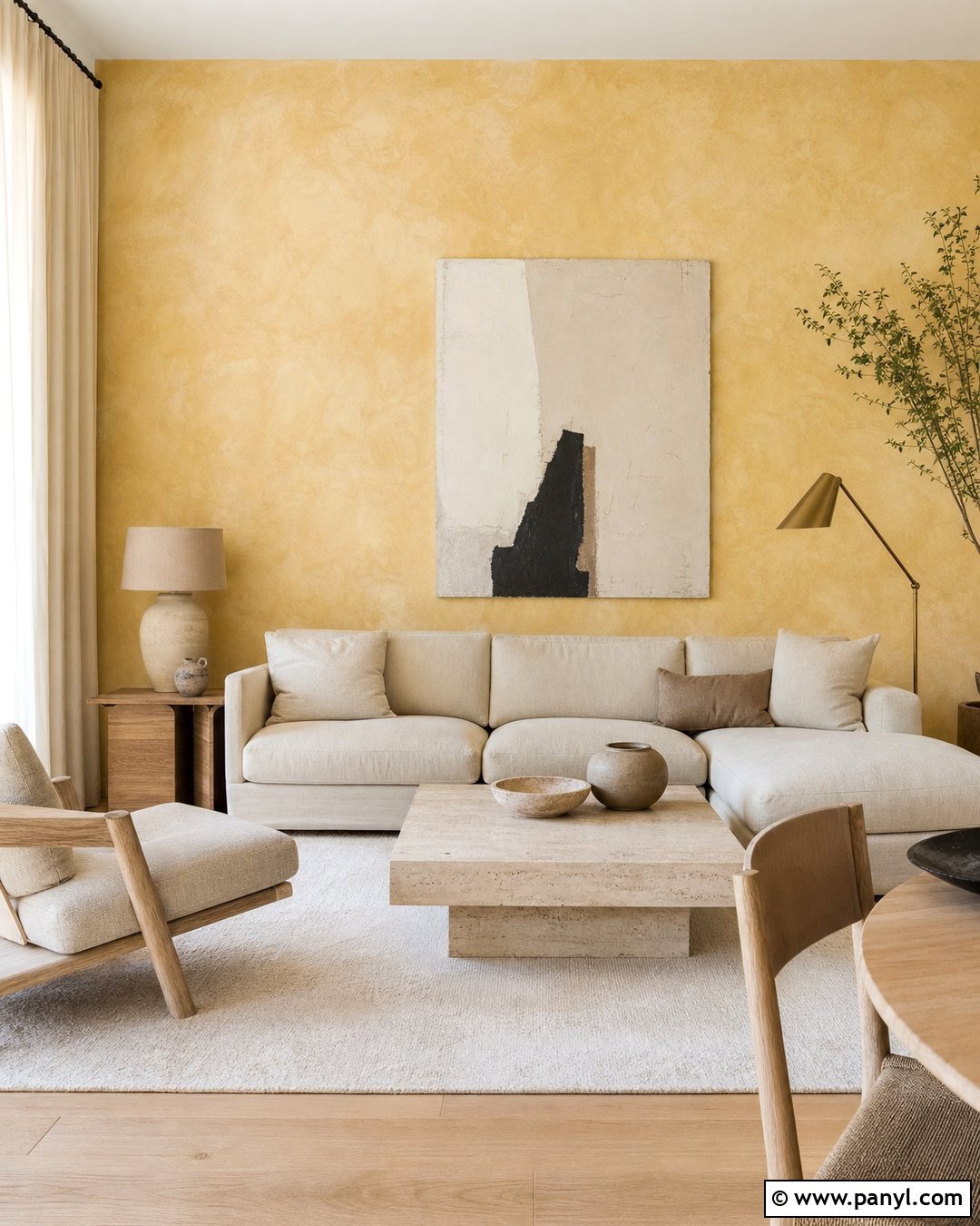 Yellow Limewash Accent Wall - 20 Contemporary Yellow Accent Wall Ideas