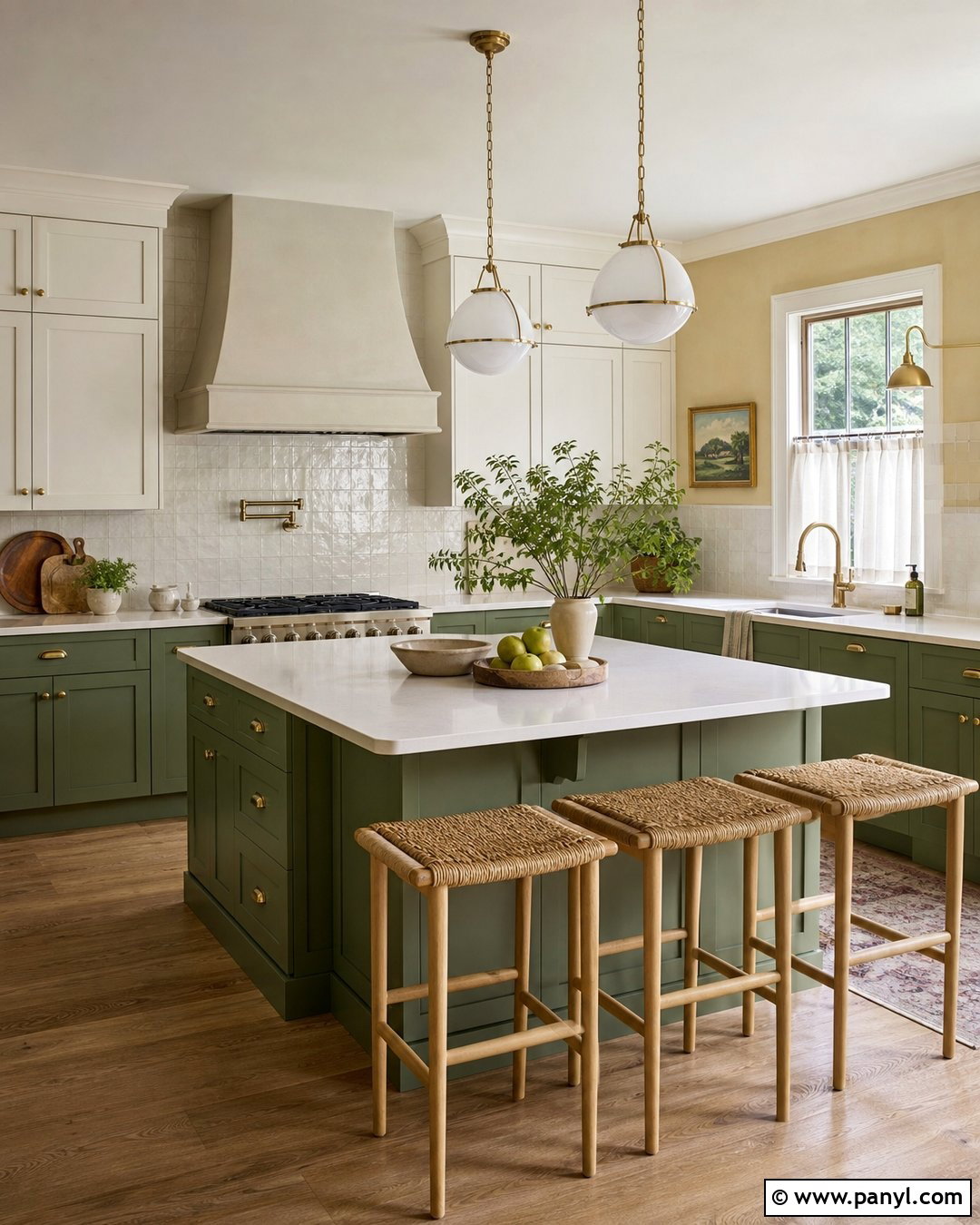 Yellow Limewash And Sage Kitchen - 25 Yellow Limewash Walls