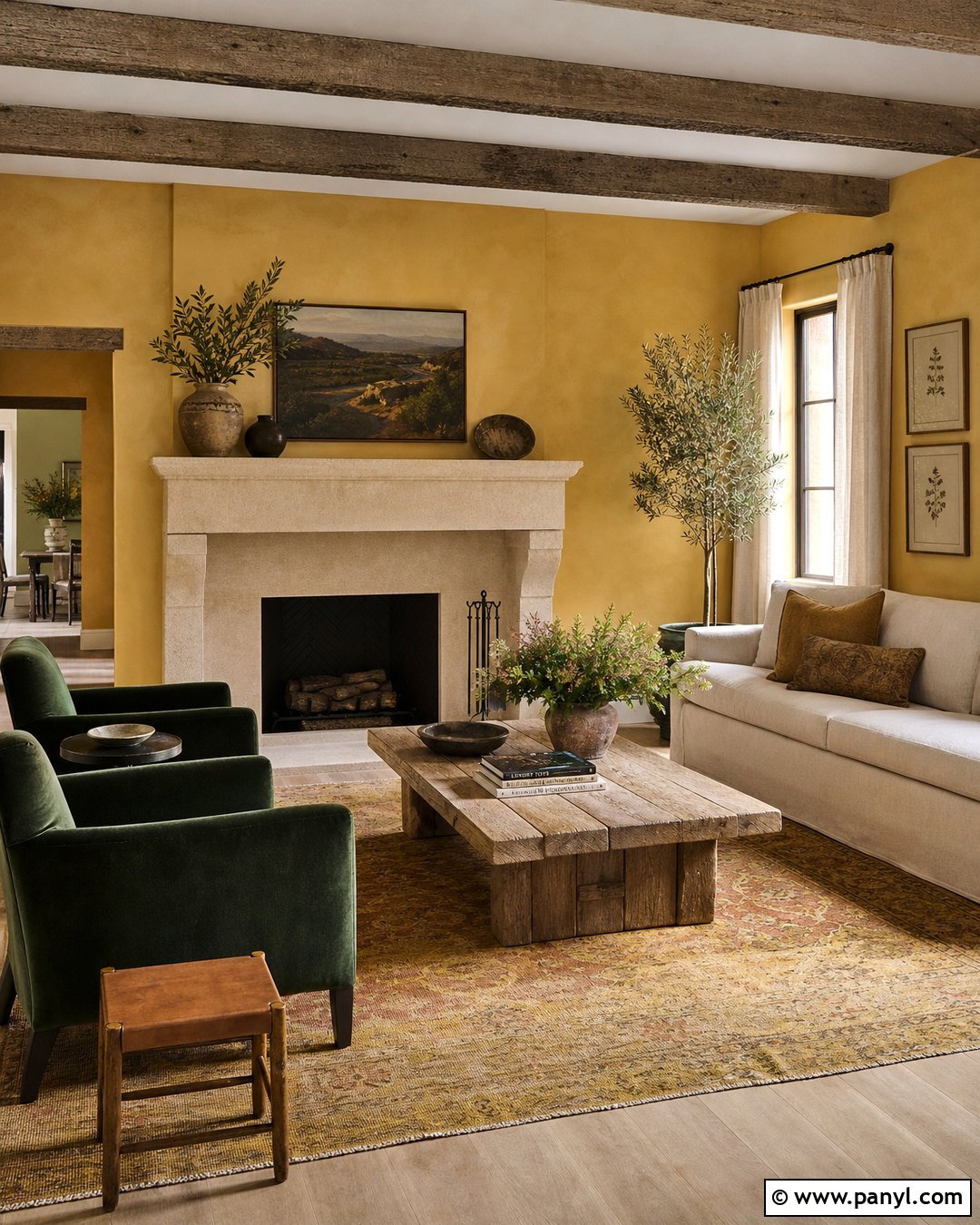 Yellow Limewash Fireplace Living Room - 25 Yellow Limewash Walls