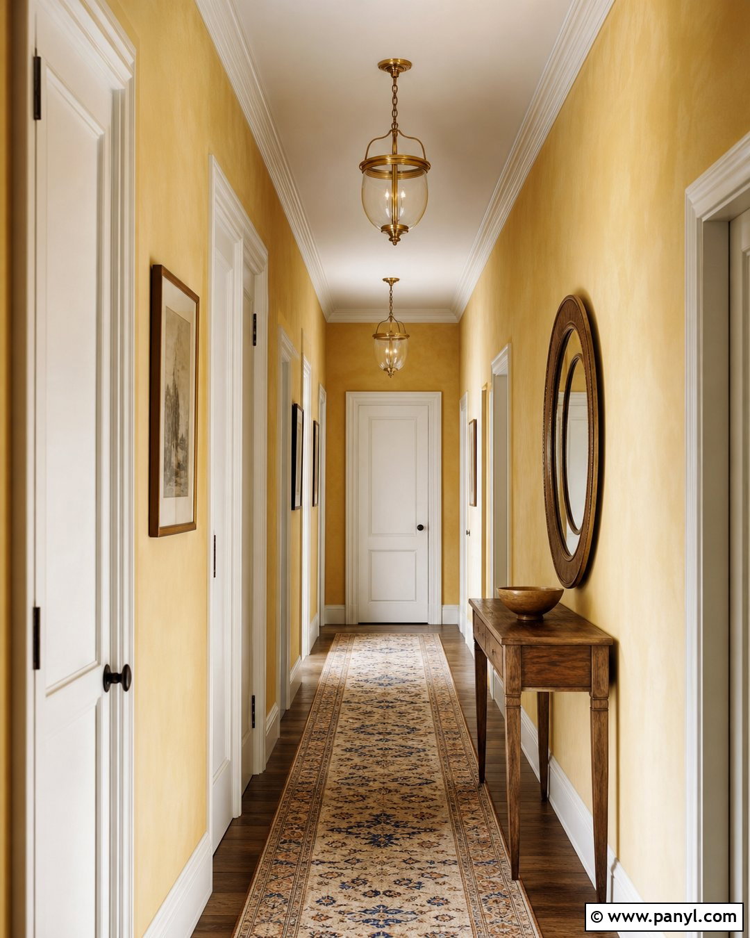 Yellow Limewash Hallway - 25 Yellow Limewash Walls