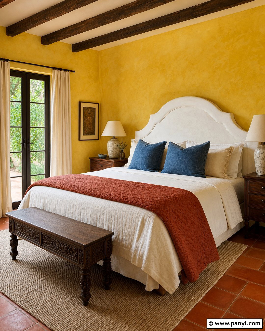 Yellow Limewash Mediterranean Bedroom - 25 Yellow Limewash Walls