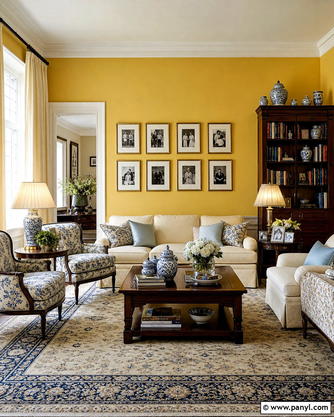 Yellow Living Room Walls With Dark Wood Furniture - 20 yellow living room walls