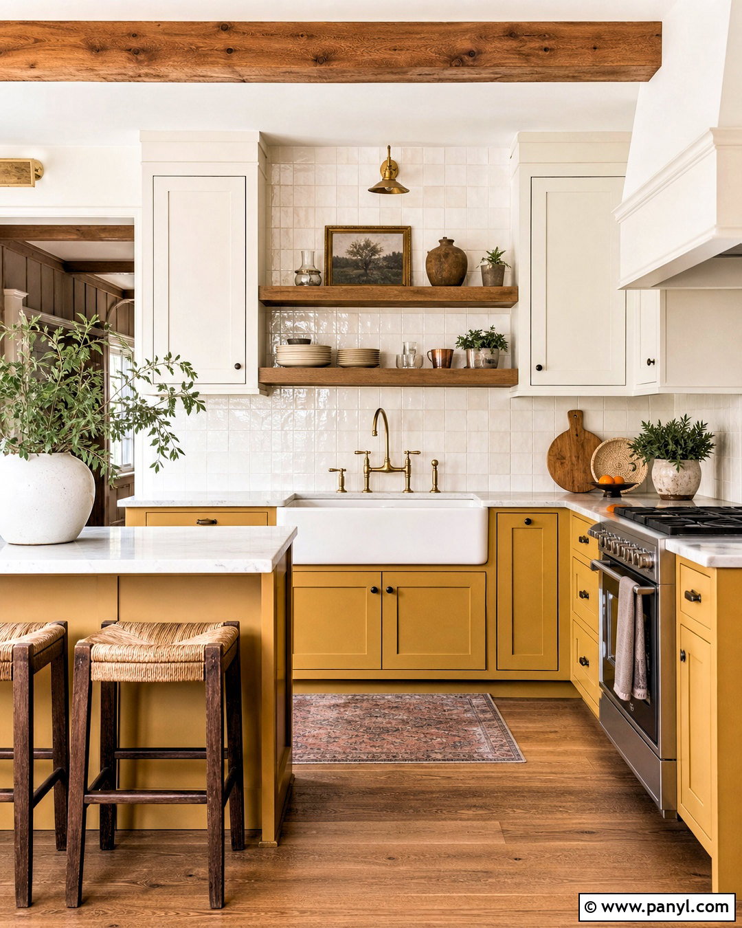 Yellow Lower Cabinet Farmhouse Kitchen - 20 yellow farmhouse kitchen ideas