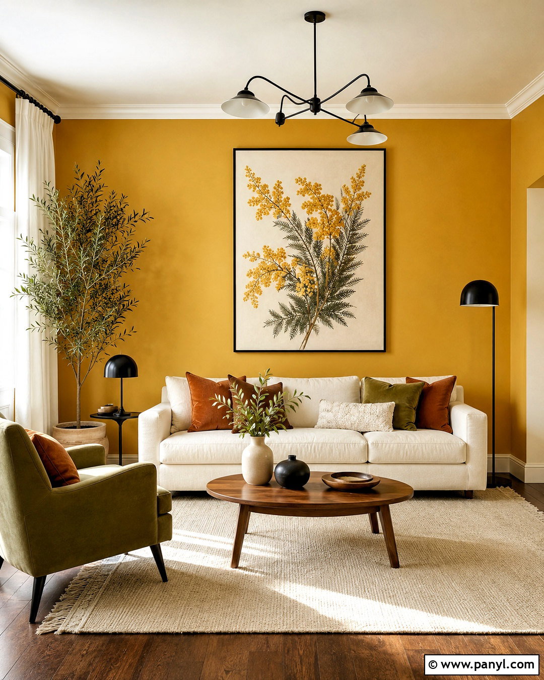 Yellow Mimosa Painted Wall - 20 mimosa wall ideas