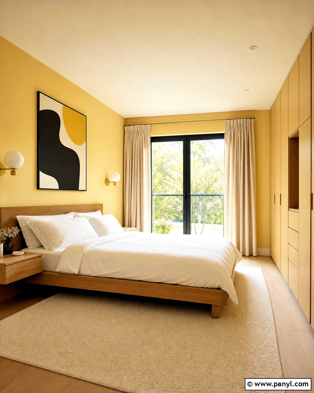 Yellow Minimalist Bedroom - 20 yellow room ideas