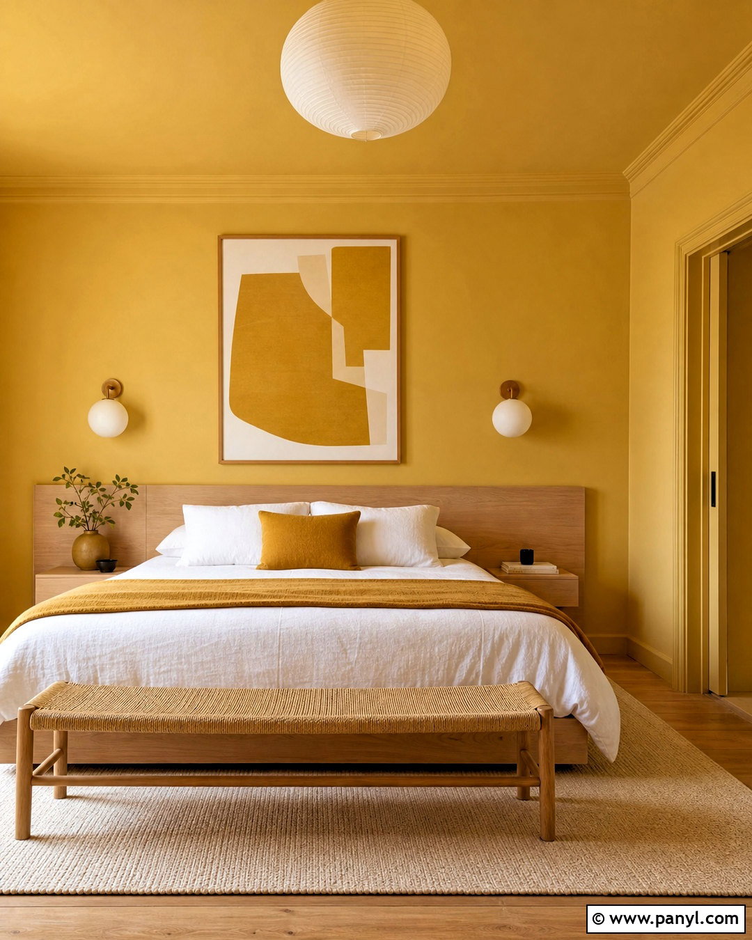 Yellow Minimalist Bedroom - 20 yellow room aesthetic ideas