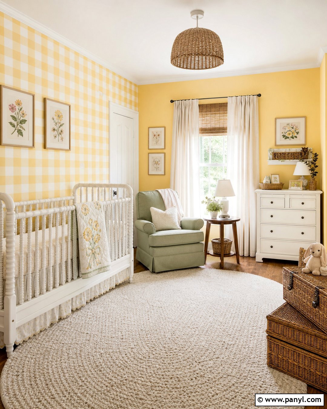 Yellow Nursery Gingham Walls - 30 Yellow Nursery Walls