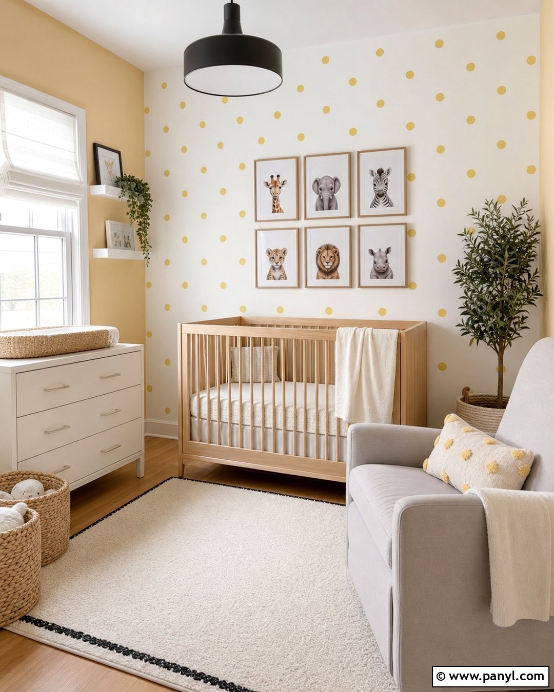 Yellow Nursery Polka Dot Walls - 30 Yellow Nursery Walls
