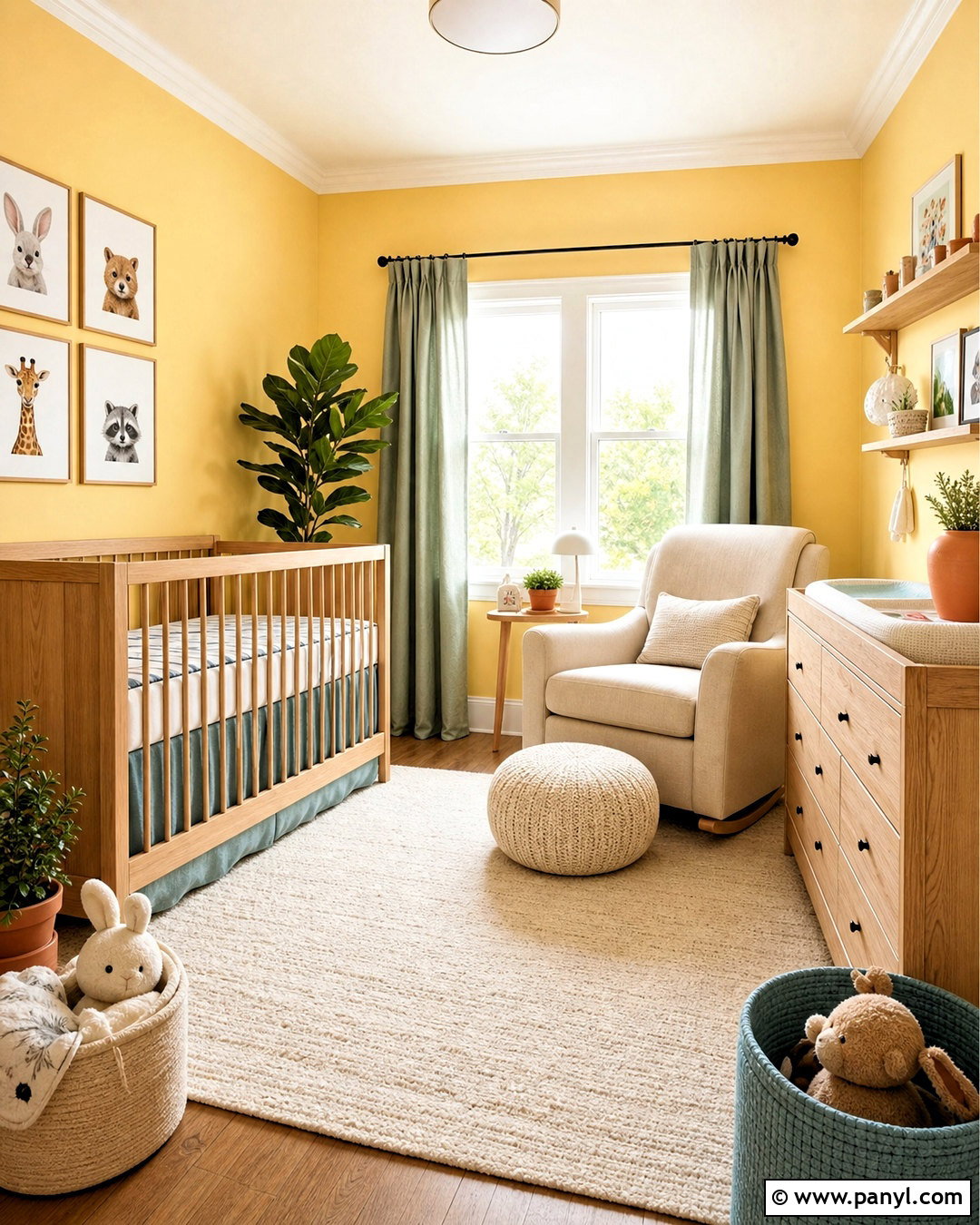 Yellow Nursery Walls With White Trim - 20 yellow wall painting ideas