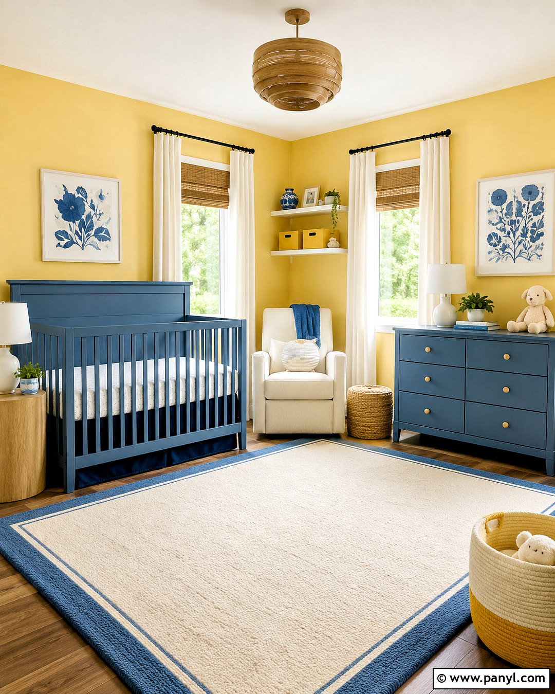 Yellow Nursery With Blue Furniture - 20 blue and yellow nursery ideas