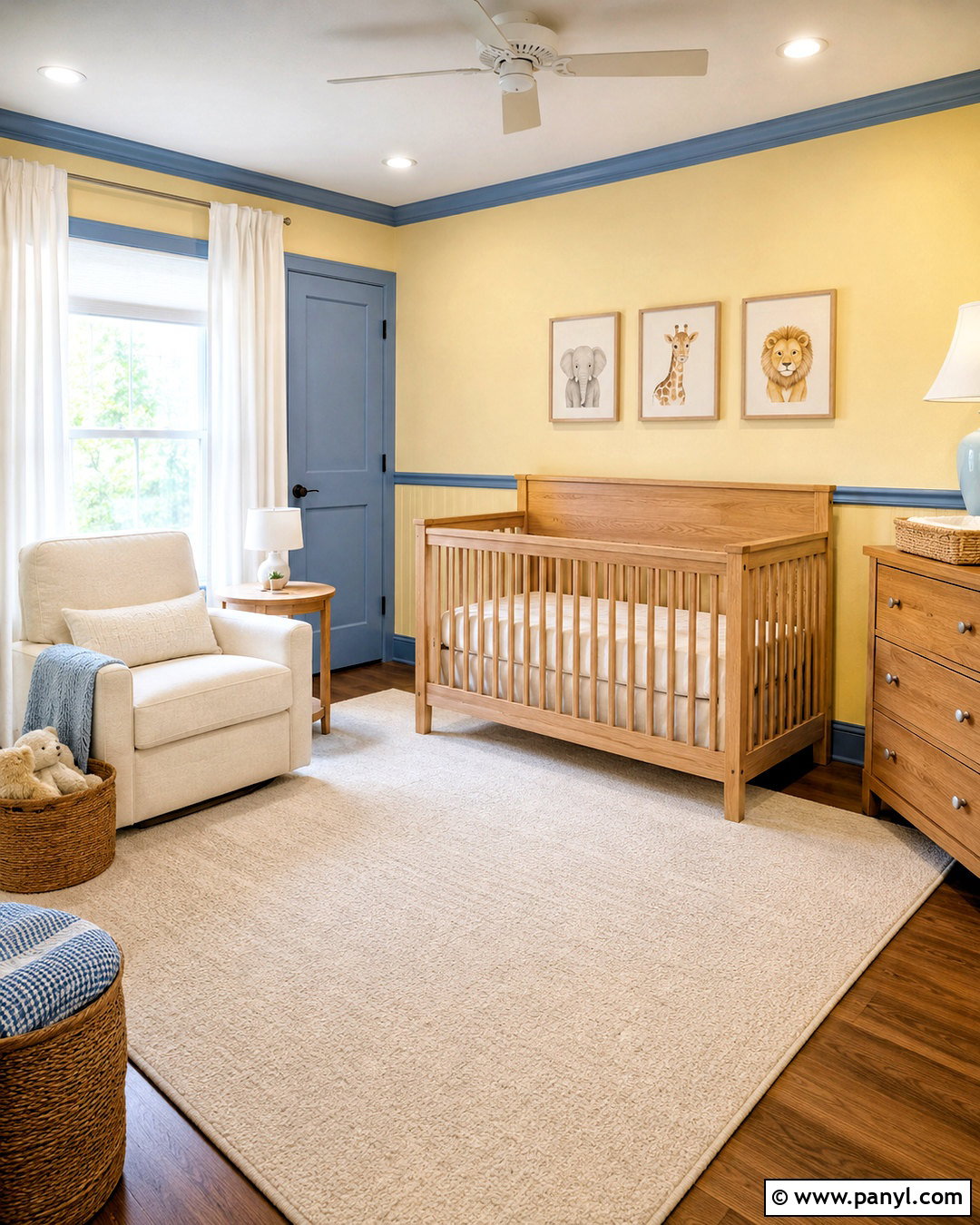 Yellow Nursery With Sky Blue Trim - 20 Yellow Wall With Blue Trim Ideas