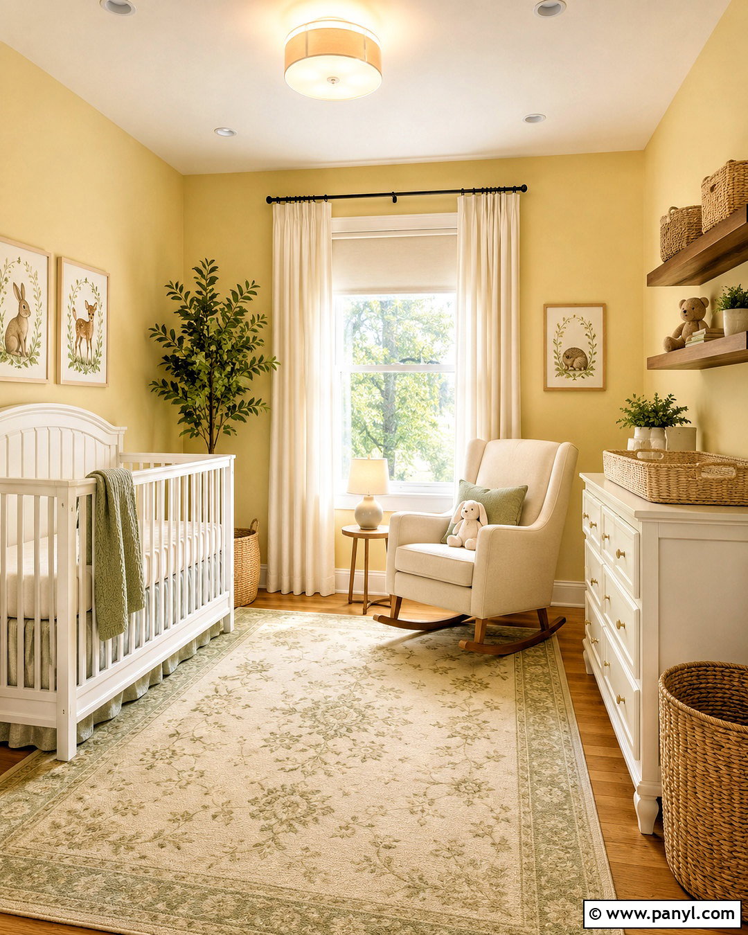 Yellow Nursery With White Furniture - 35 Yellow Wall Room Ideas