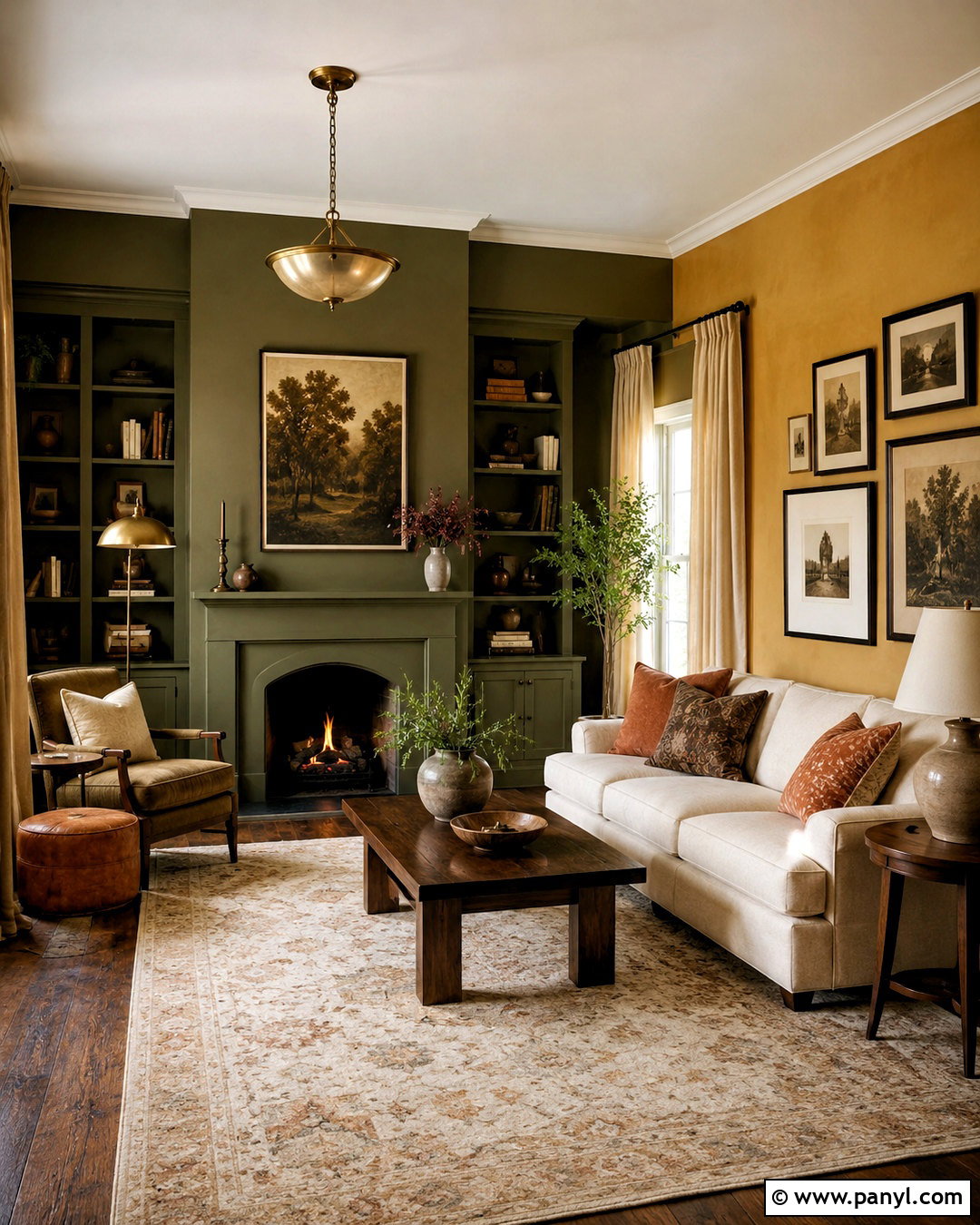 Yellow Ochre And Olive Living Room - 35 wall color combinations living rooms