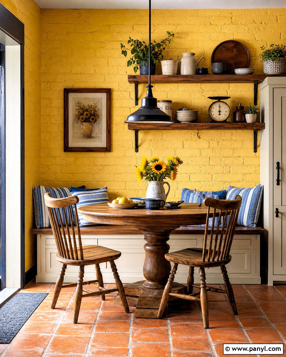 Yellow Painted Brick Wall - 20 yellow wall texture ideas