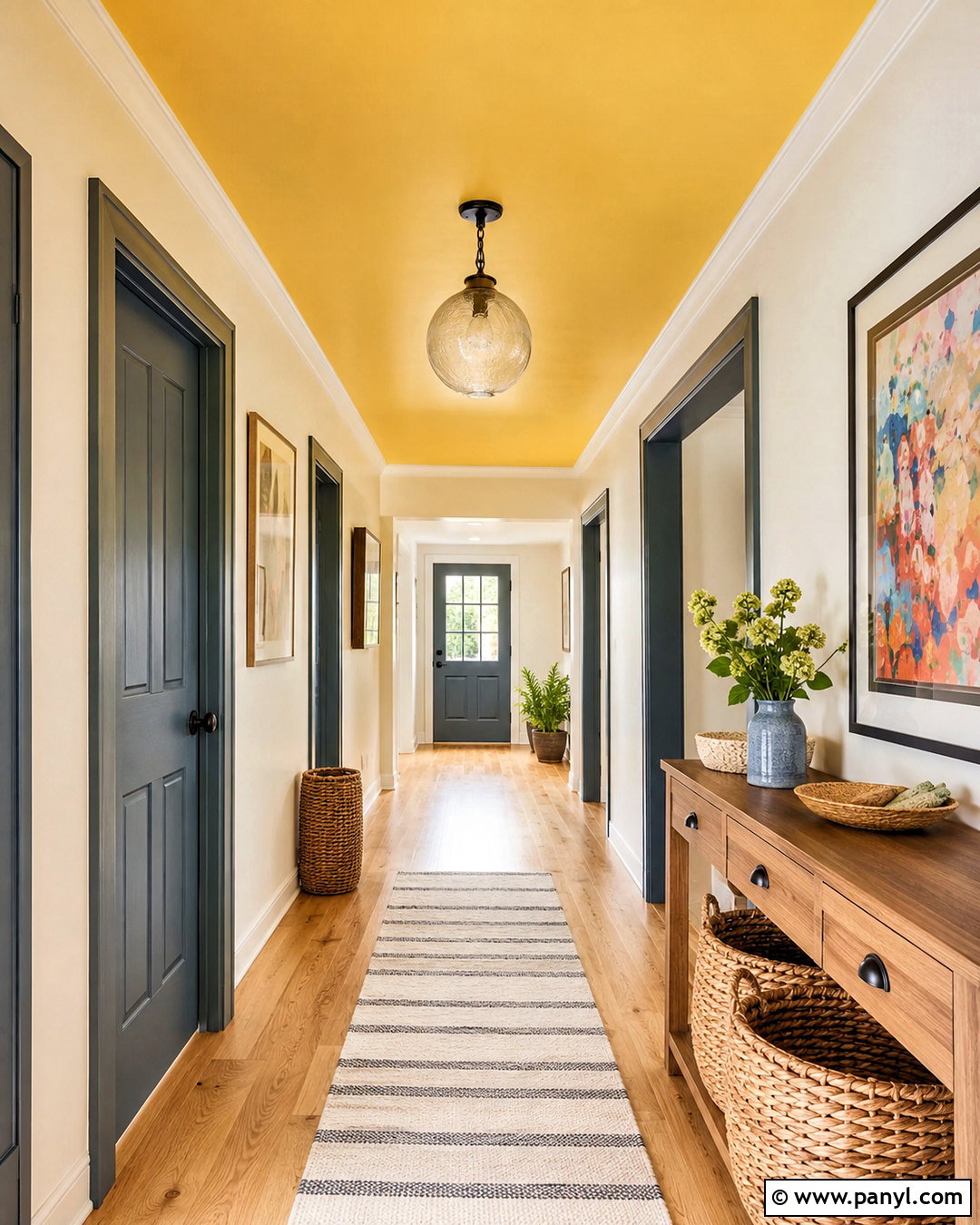 Yellow Painted Hallway Ceiling - 20 painted ceiling hallway ideas