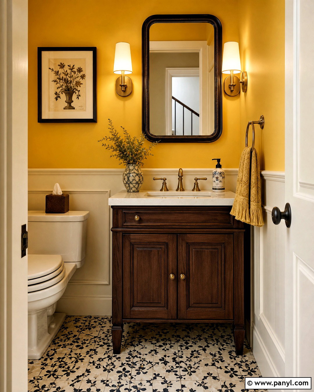 Yellow Painted Powder Room - 20 yellow painted rooms
