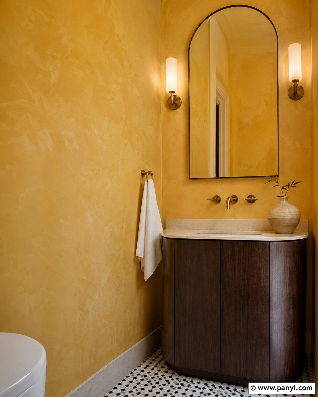Yellow Plaster Powder Room - 20 Yellow Plaster Walls