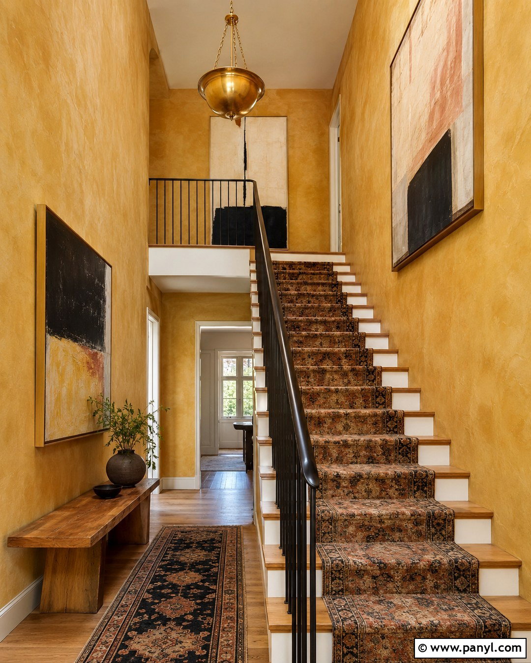 Yellow Plaster Staircase Wall - 20 Yellow Plaster Walls