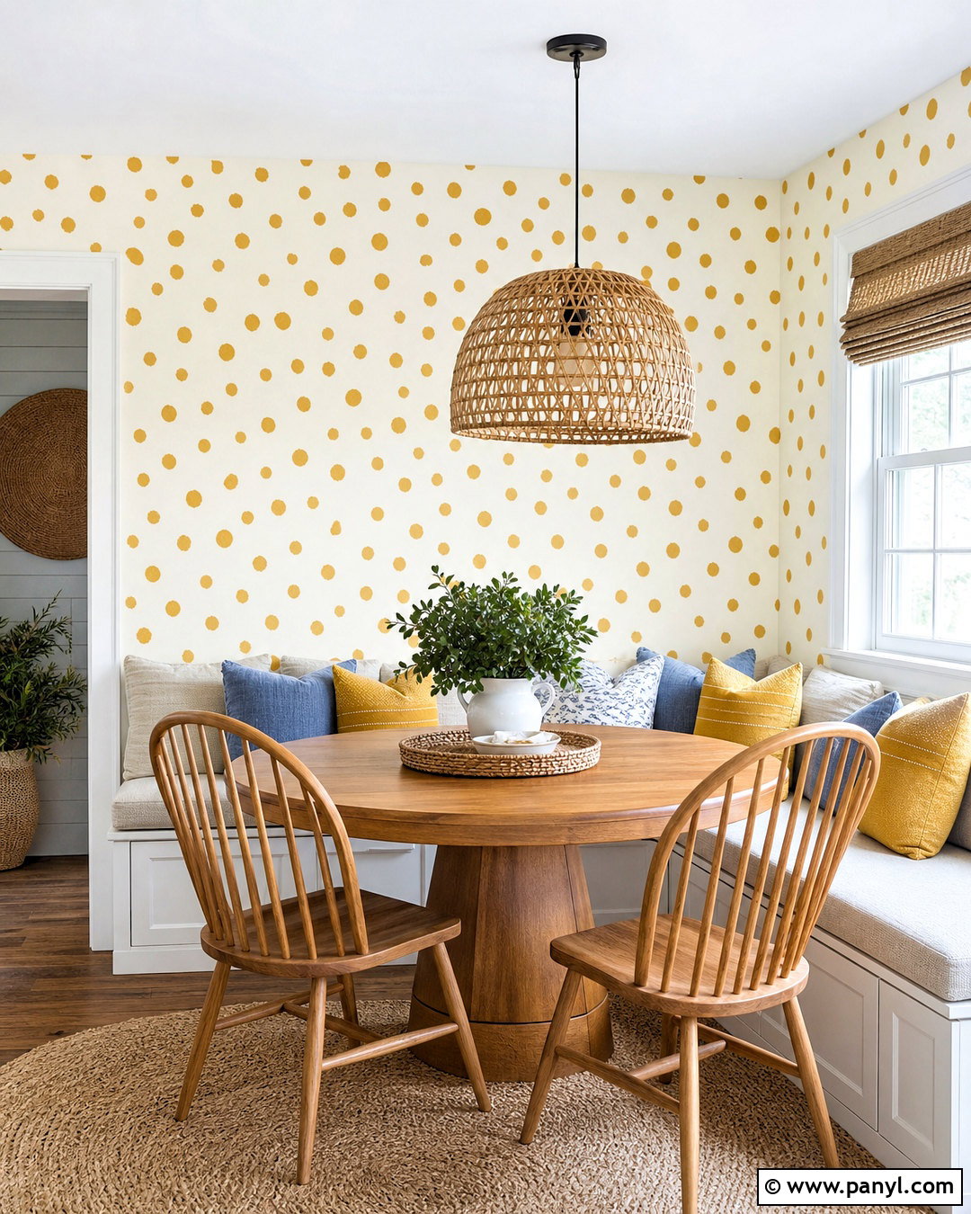 Yellow Polka Dot Wallpaper Breakfast Nook - 20 yellow polka dot wallpaper ideas