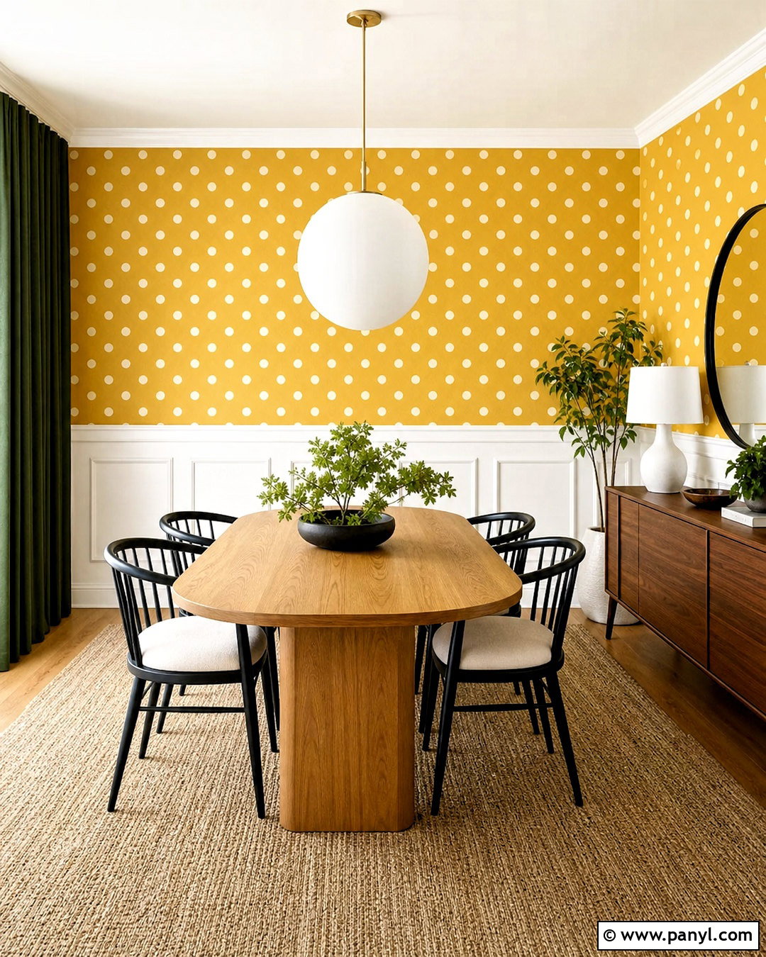Yellow Polka Dot Wallpaper Dining Room - 20 yellow polka dot wallpaper ideas