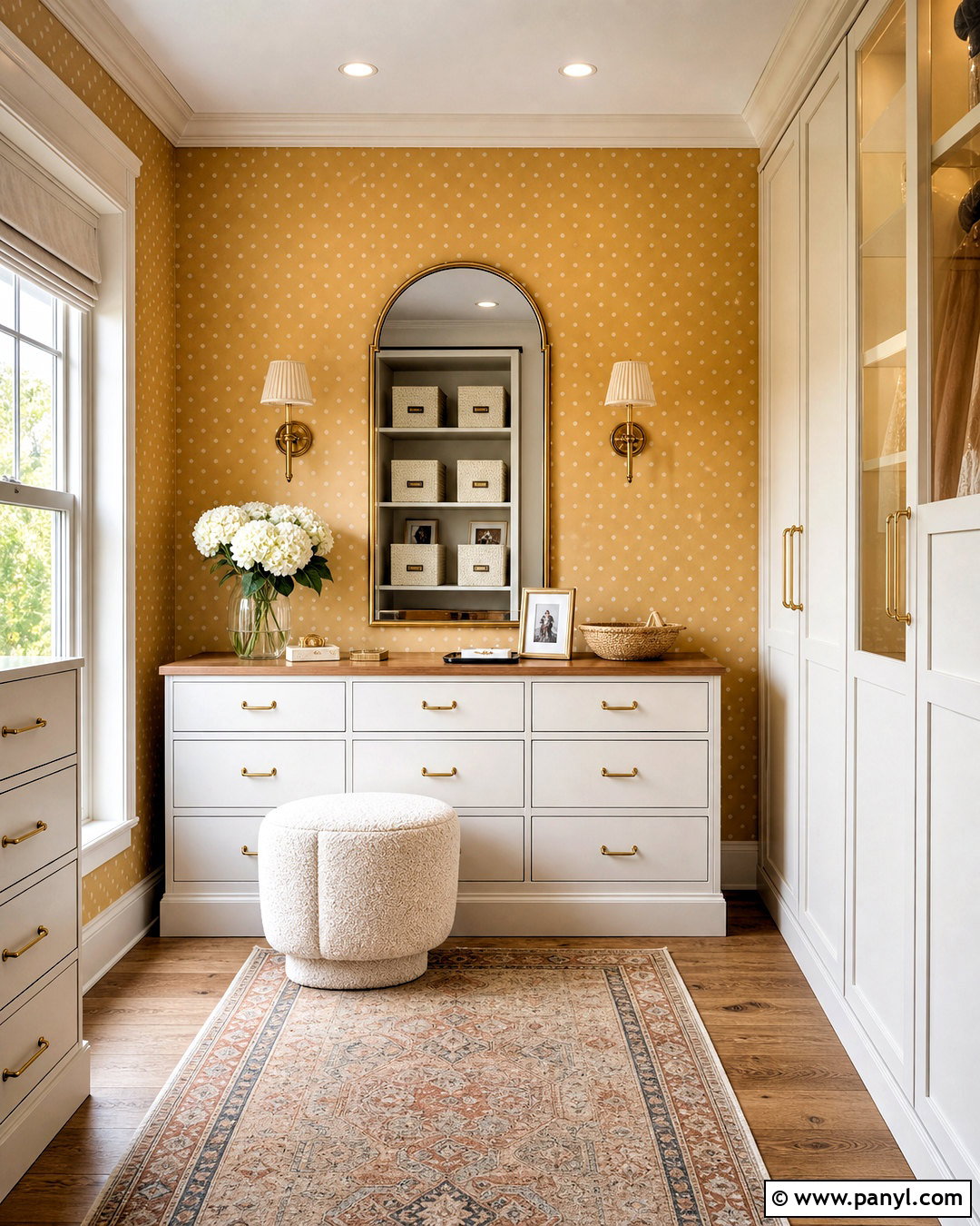 Yellow Polka Dot Wallpaper Dressing Area - 20 yellow polka dot wallpaper ideas
