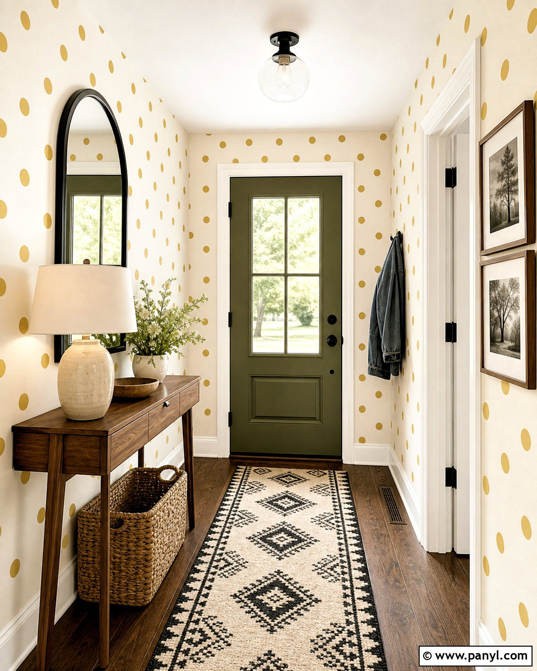 Yellow Polka Dot Wallpaper Entryway - 20 yellow polka dot wallpaper ideas